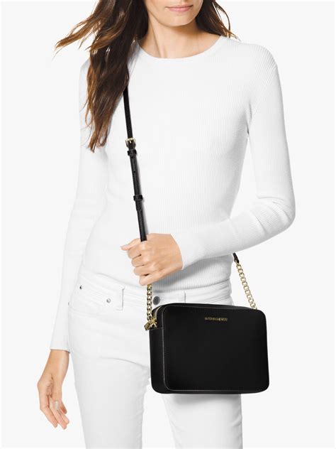 michael kors jet set large size crossbody|mk jet set saffiano crossbody.